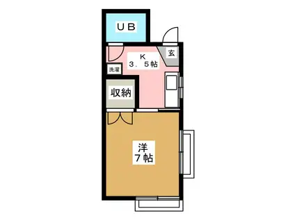 平野ハイツI(1K/2階)の間取り写真