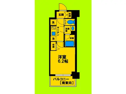 ファーストフィオーレ江坂ガーデン(1K/7階)の間取り写真