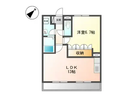 サンハイツII(1LDK/2階)の間取り写真