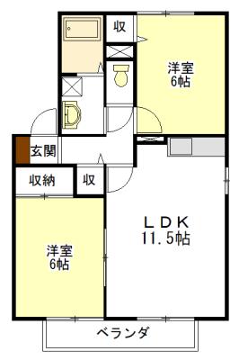 ファミリア21(2LDK/2階)の間取り写真