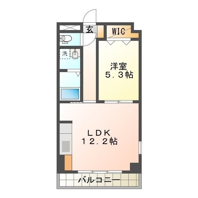 プライム北丸之内(1LDK/6階)の間取り写真