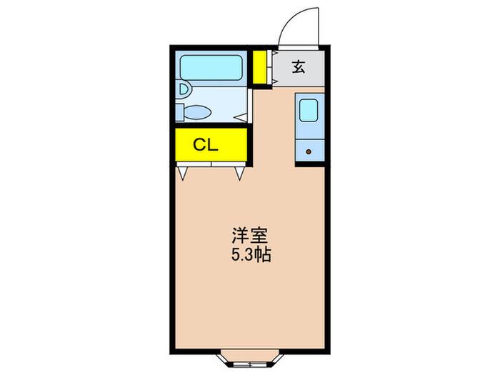エレガンス板宿(ワンルーム/1階)の間取り写真