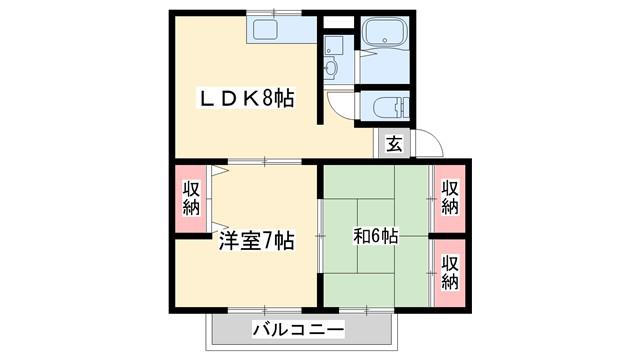 ソファレサンシャイン1(2LDK/1階)の間取り写真