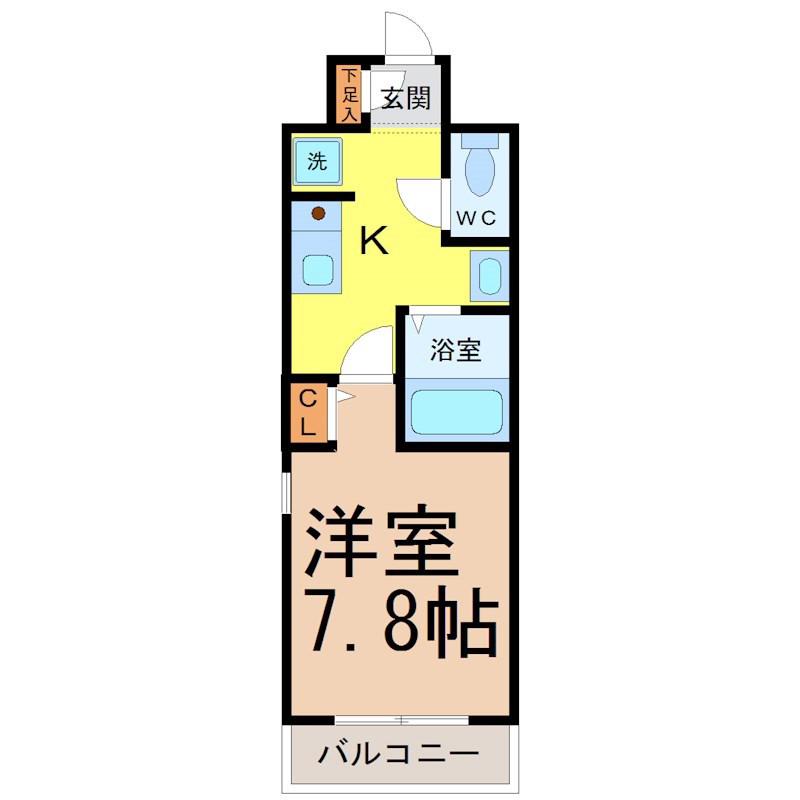 ソレーユ松原(1K/3階)の間取り写真