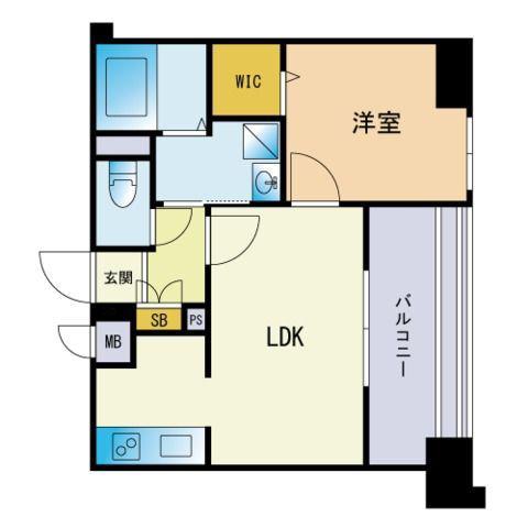 エンクレスト博多駅南CELES(1LDK/2階)の間取り写真