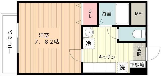 エマイユ(1K/2階)の間取り写真