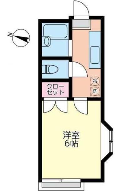 コーポエムケー(1K/1階)の間取り写真