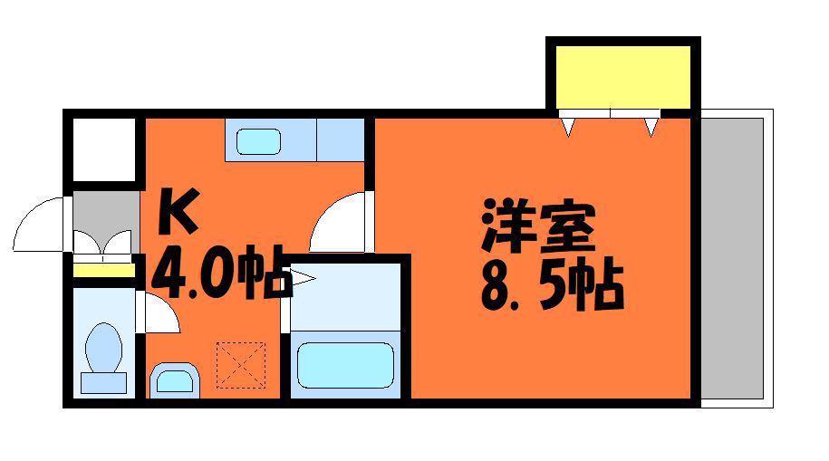 アイディアル(1K/4階)の間取り写真