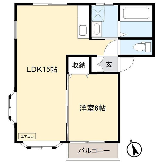 ファンタジアIII(1LDK/1階)の間取り写真