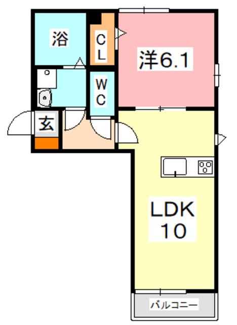 TICTIC中庄(1LDK/1階)の間取り写真