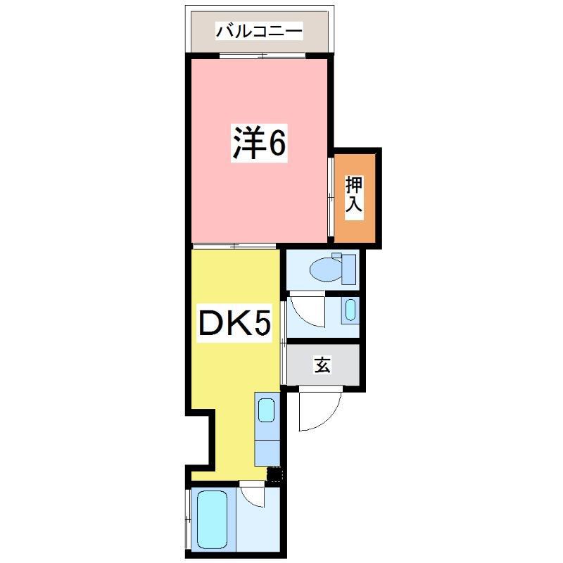 サカエビル(1DK/3階)の間取り写真