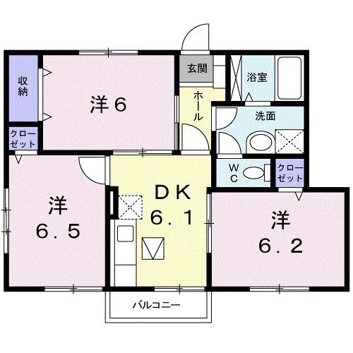 コンフォートテラス(3DK/1階)の間取り写真
