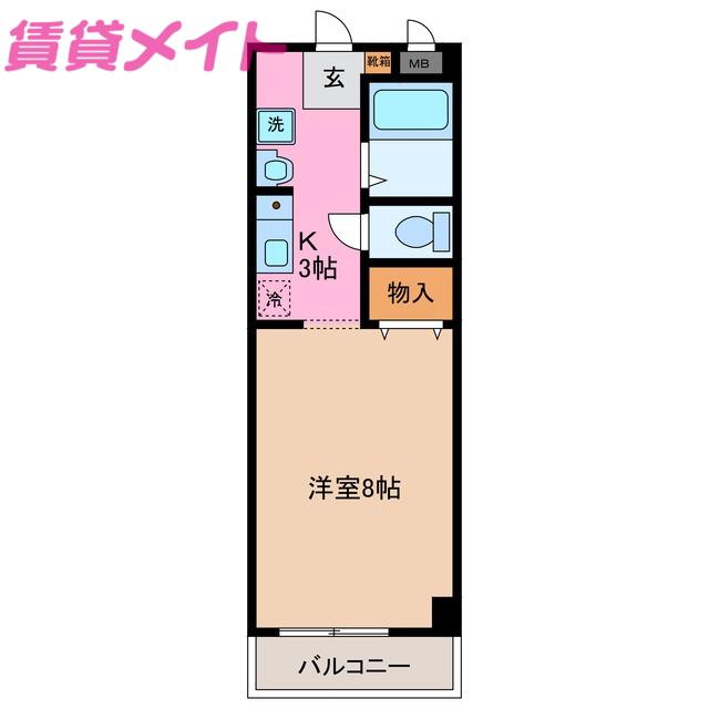 エスポワール生和(1K/3階)の間取り写真