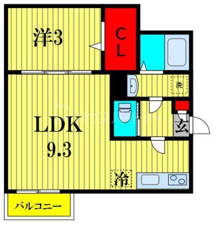 KEIAI RESIDENCE 大和田V(1LDK/3階)の間取り写真