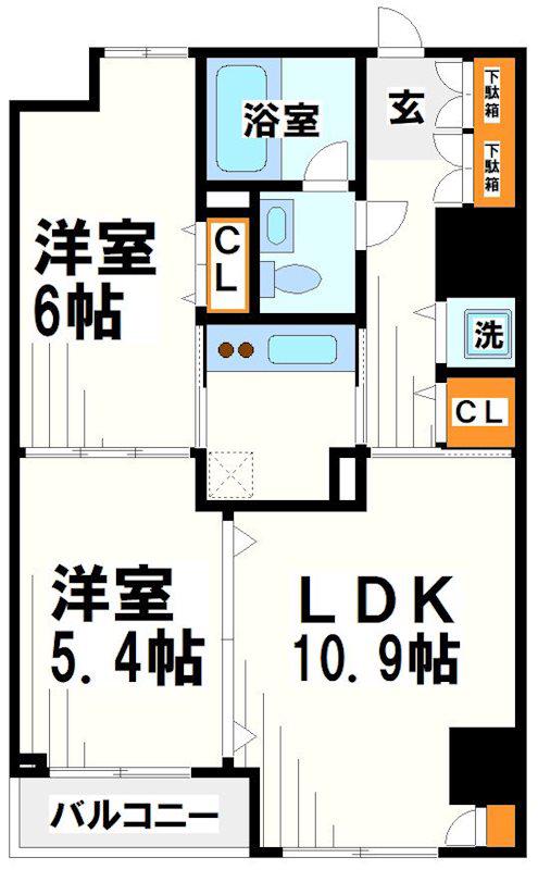 ウィルテラス千歳烏山(1LDK/11階)の間取り写真