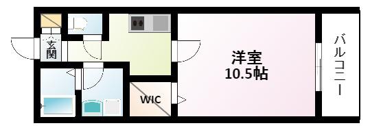TMK江坂(1K/6階)の間取り写真