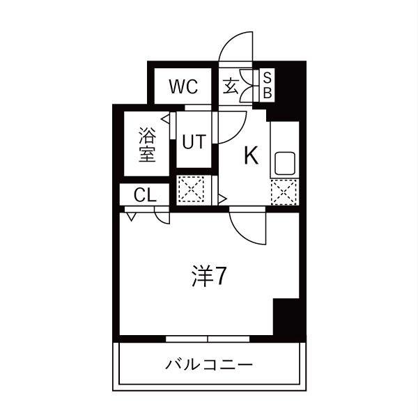 ララプレイス ザ・京橋ステラ(1K/2階)の間取り写真