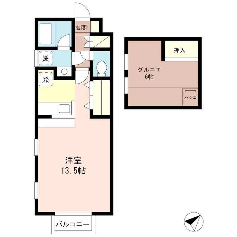 シャトレーM(ワンルーム/2階)の間取り写真