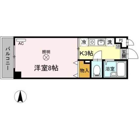 森ビル(1K/1階)の間取り写真