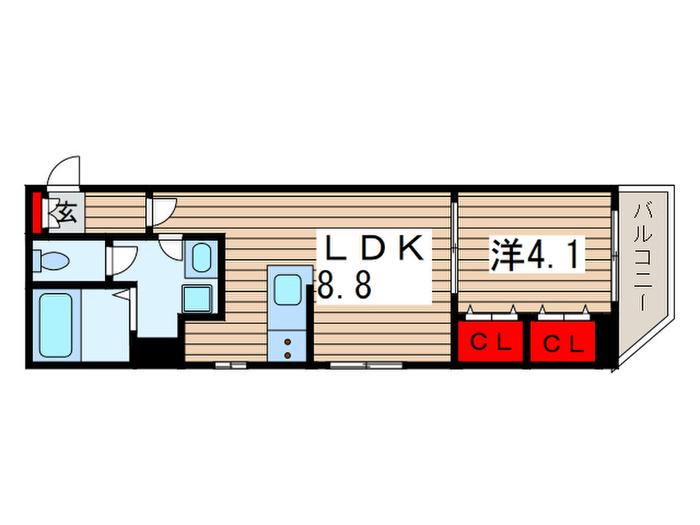 LA VITA(1LDK/2階)の間取り写真
