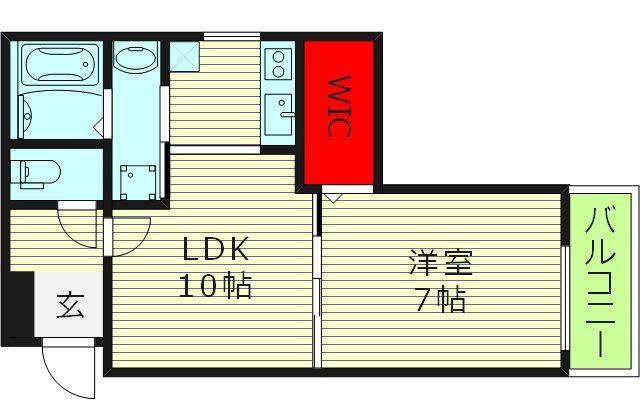 JTガーデン徳庵(1LDK/1階)の間取り写真