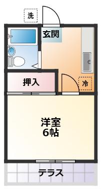アバンス・やま(1K/2階)の間取り写真