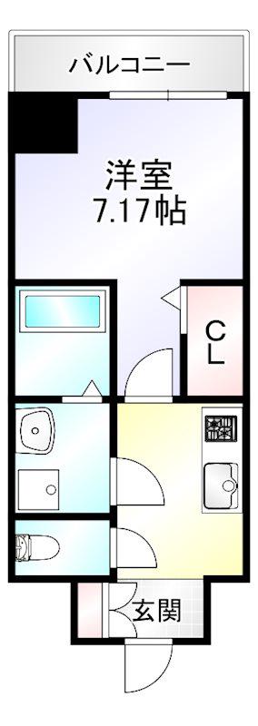 ALISS歯科大前(1K/6階)の間取り写真