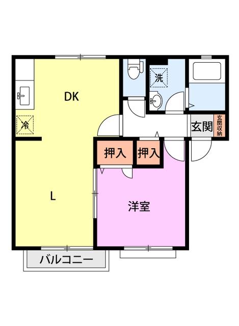 エスポワール(1LDK/1階)の間取り写真