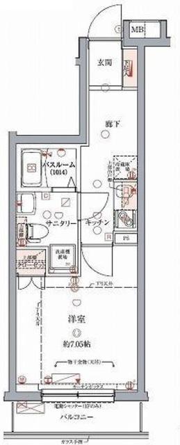 クレヴィスタ門前仲町(1K/2階)の間取り写真