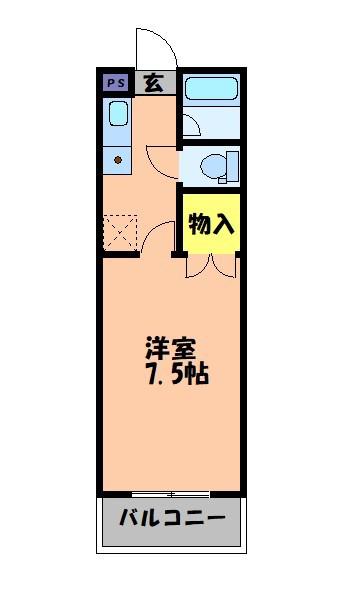 サンワビル(1K/2階)の間取り写真