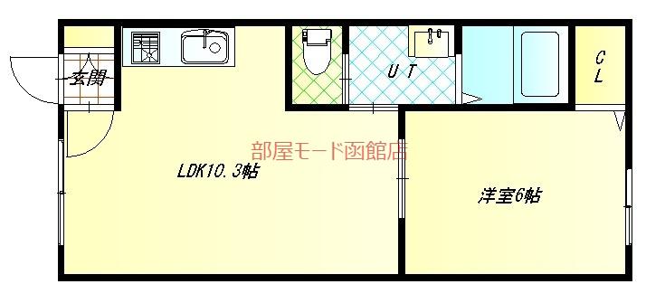 ユニBOX2(1LDK/5階)の間取り写真
