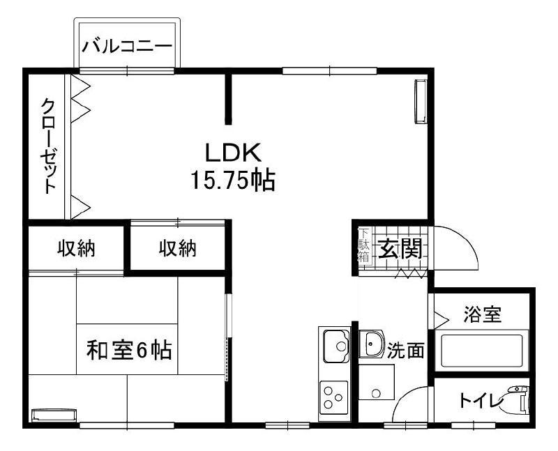 サンライズたかはしII(1LDK/1階)の間取り写真