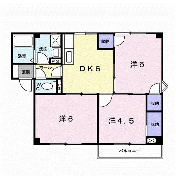 ツインキャット川内C(3LDK/2階)の間取り写真