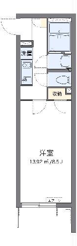 クレイノグラマット(1K/1階)の間取り写真