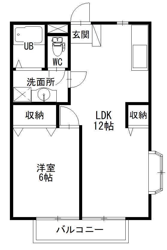 プロヴァンスB(2DK/2階)の間取り写真