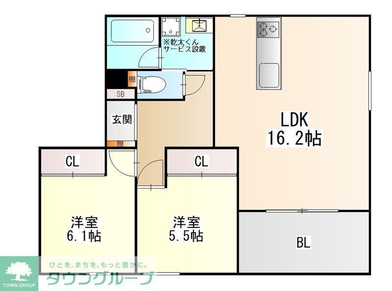 フォルモサ高砂(2LDK/4階)の間取り写真