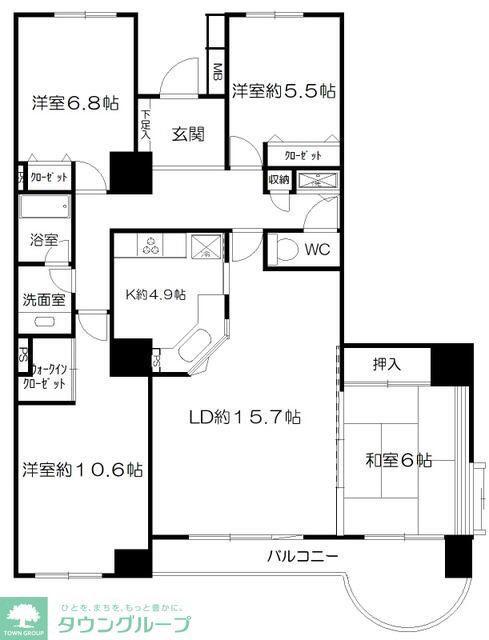 四季の丘(4LDK/4階)の間取り写真