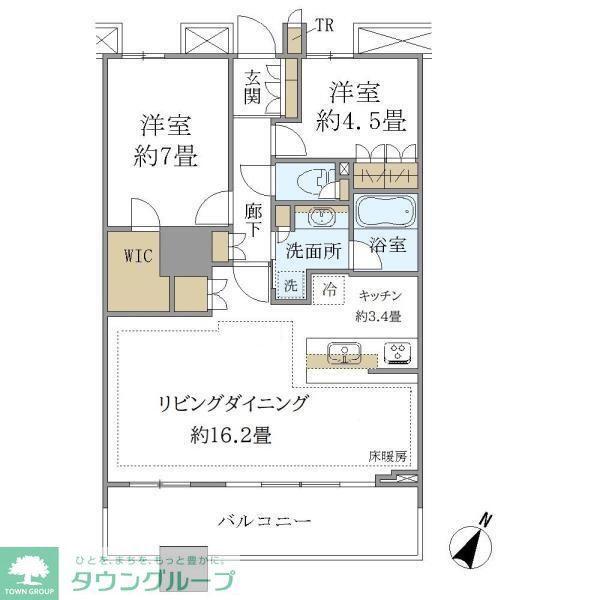 BRILLIA MARE有明 TOWER&GARDEN(2LDK/24階)の間取り写真