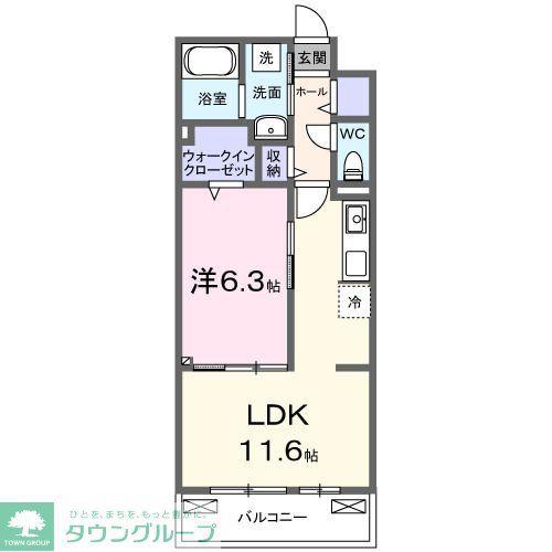 AMRITA V(1LDK/3階)の間取り写真