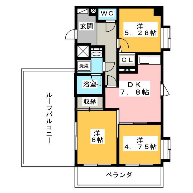 ライオンズマンション浦和県庁前(3DK/10階)の間取り写真