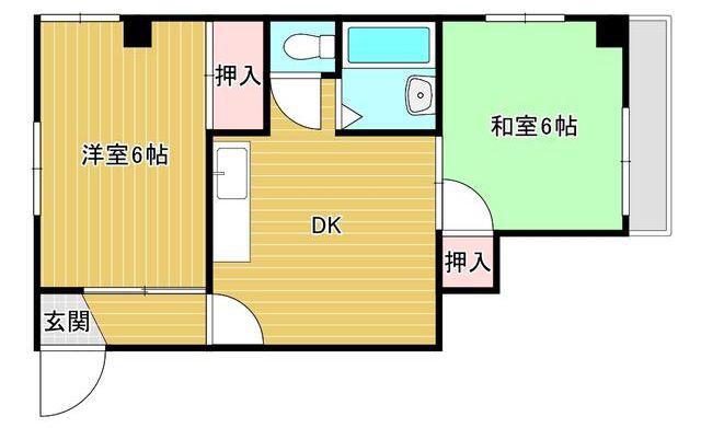 サニーハイツ和光(2DK/3階)の間取り写真