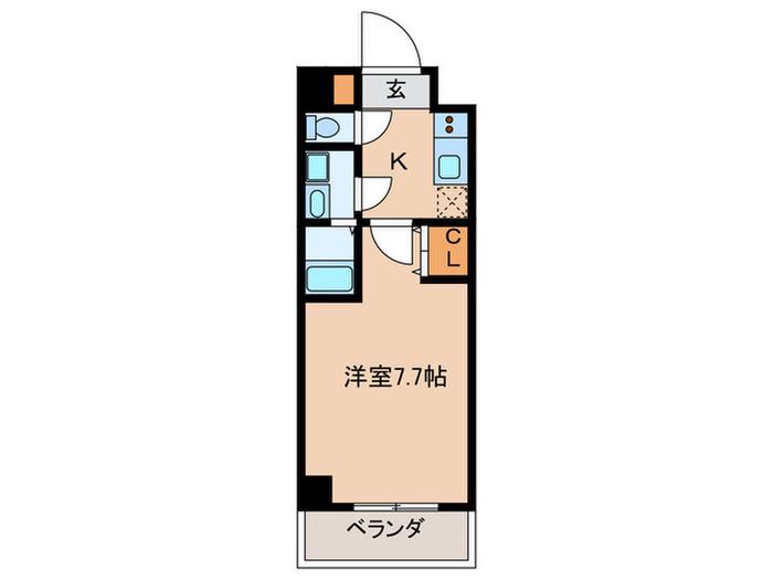 MON CUORE(1K/8階)の間取り写真
