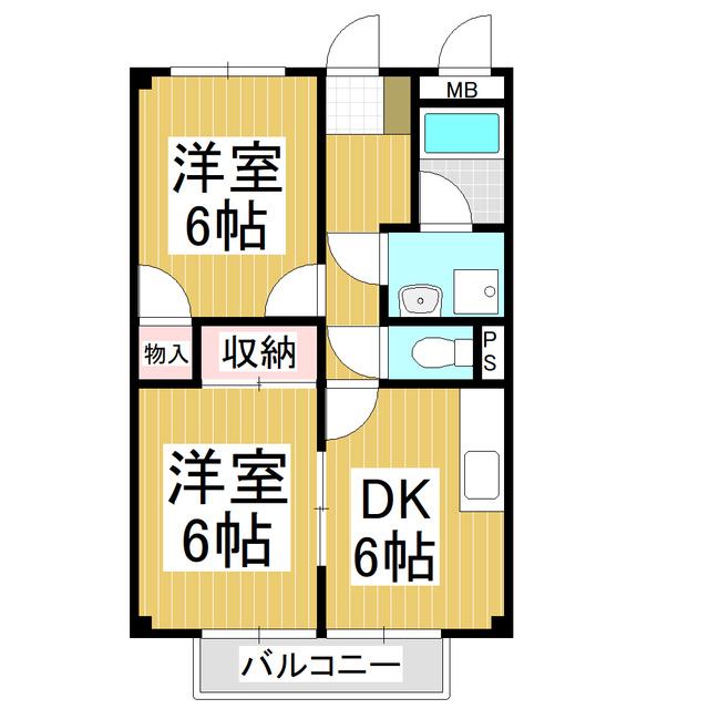 サープラス大垣登Ⅰ(2DK/2階)の間取り写真