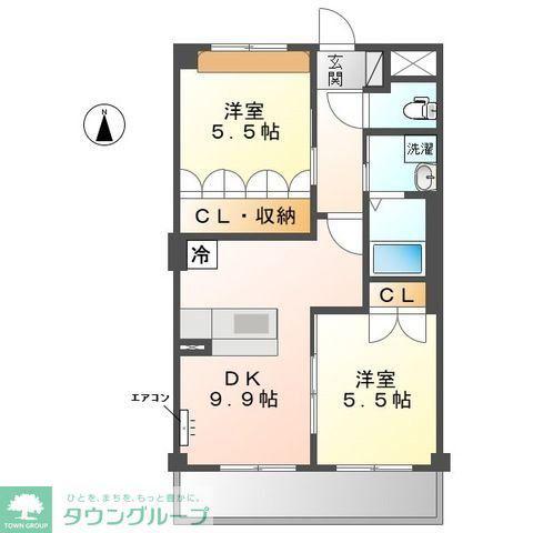 PARTIDA パルティーダ(2DK/2階)の間取り写真