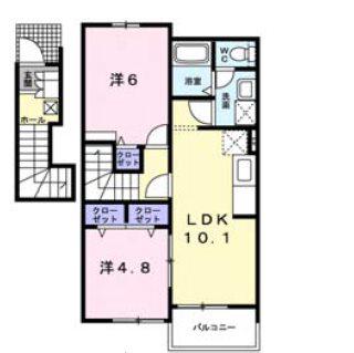 サンリット G(2LDK/2階)の間取り写真