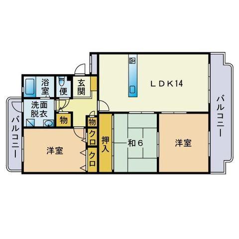 阿部第3ビル(3LDK/4階)の間取り写真