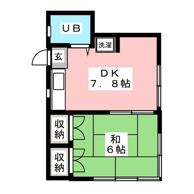 稲垣ハウス(1DK/1階)の間取り写真