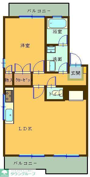 ヤマハハイツB(1LDK/3階)の間取り写真