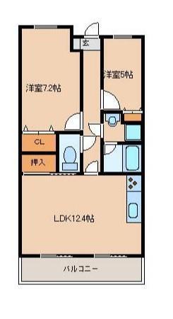 蔵王アイビーコートA棟(2LDK/3階)の間取り写真