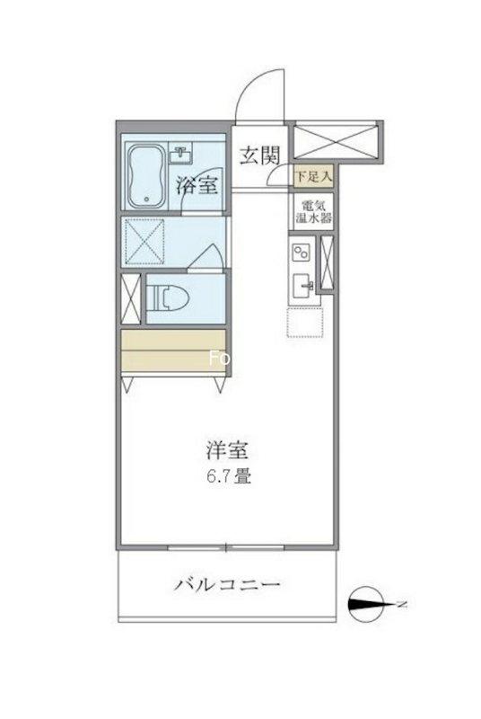 メゾンベール南麻布(ワンルーム/1階)の間取り写真